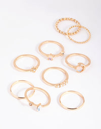 Gold Mixed Moon Ring Pack - link has visual effect only