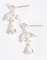 Silver Cubic Zirconia Wing Drop Earrings - link has visual effect only
