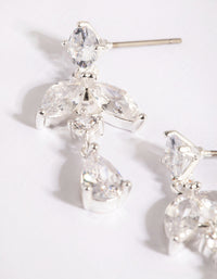 Silver Cubic Zirconia Wing Drop Earrings - link has visual effect only