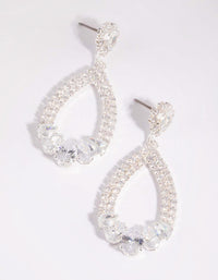 Silver Cubic Zirconia Pear Drop Earrings - link has visual effect only