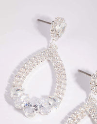 Silver Cubic Zirconia Pear Drop Earrings - link has visual effect only