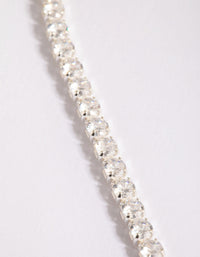 Silver Cubic Zirconia Single Cup Chain Drop Earrings - link has visual effect only