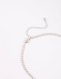 Rhodium Cubic Zirconia Droplets Necklace - link has visual effect only