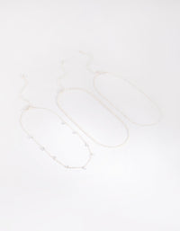 Silver Cubic Zirconia Choker Necklace Pack - link has visual effect only