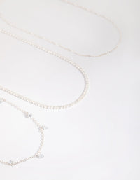 Silver Cubic Zirconia Choker Necklace Pack - link has visual effect only