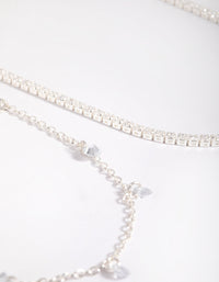 Silver Cubic Zirconia Choker Necklace Pack - link has visual effect only