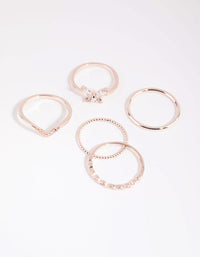 Rose Gold Cubic Zirconia Butterfly Ring Pack - link has visual effect only