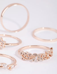 Rose Gold Cubic Zirconia Daisy Ring Pack - link has visual effect only