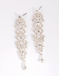 Silver Diamante Cascade Drop Earrings - link has visual effect only