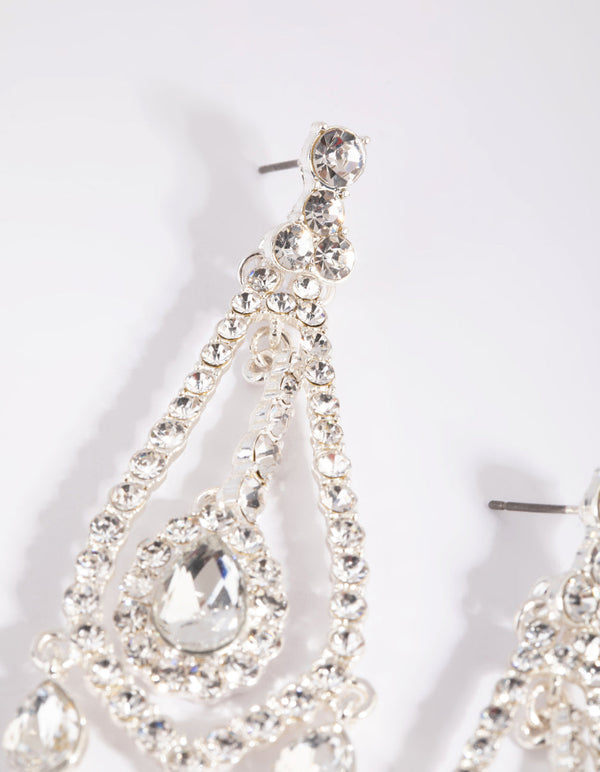 Silver Statement Teardrop Earrings