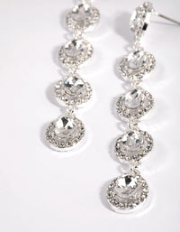 Silver Circle Cut Out Drop Earrings - link has visual effect only