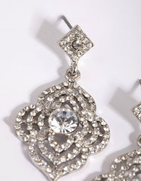 Rhodium Small Shield Drop Earrings - link has visual effect only