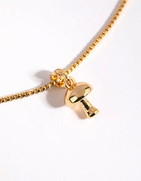 Gold Plated Mushroom Charm - link has visual effect only