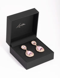 Rose Gold Teardrop Diamante Drop Earrings - link has visual effect only