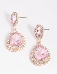 Rose Gold Teardrop Diamante Drop Earrings - link has visual effect only