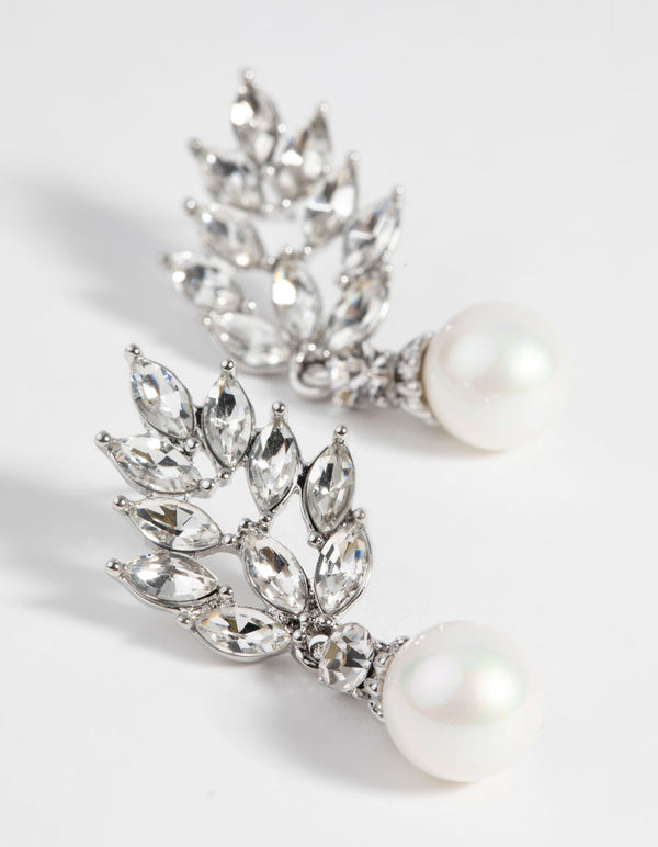 Rhodium Princess Drop Earrings