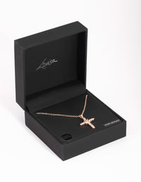 Rose Gold Cross and Diamante Necklace - link has visual effect only