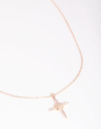 Rose Gold Cross and Diamante Necklace - link has visual effect only