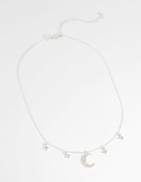 Silver Star and Moon Diamante Necklace - link has visual effect only