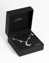 Silver Star and Moon Diamante Necklace - link has visual effect only