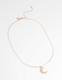 Gold Cubic Zirconia Crescent Necklace - link has visual effect only