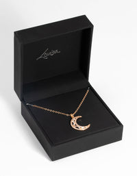 Gold Cubic Zirconia Crescent Necklace - link has visual effect only