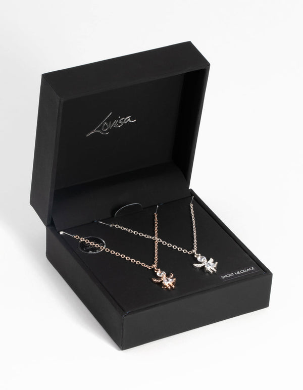 Mixed Metal Angelic Diamante Necklaces