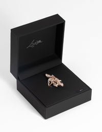 Rose Gold Diamante Leaf Ring - link has visual effect only