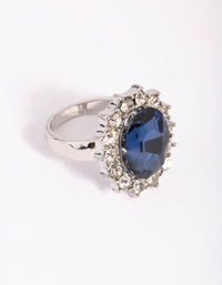 Silver Oval Diamante Ring - link has visual effect only