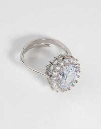 Silver Statement Sparkle Adjustable Ring - link has visual effect only