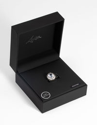 Silver Statement Sparkle Adjustable Ring - link has visual effect only