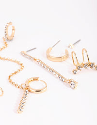 Gold Stone Bar Earring Stack Pack - link has visual effect only