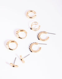 Gold and Black Star Earring Pack - link has visual effect only