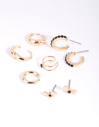 Gold and Black Star Earring Pack - link has visual effect only