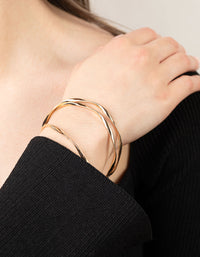 Gold Thin Wavy Bangle Pack - link has visual effect only