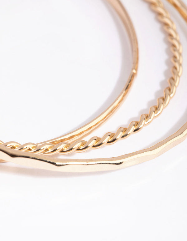 Gold Detail and Plain Bangle Pack