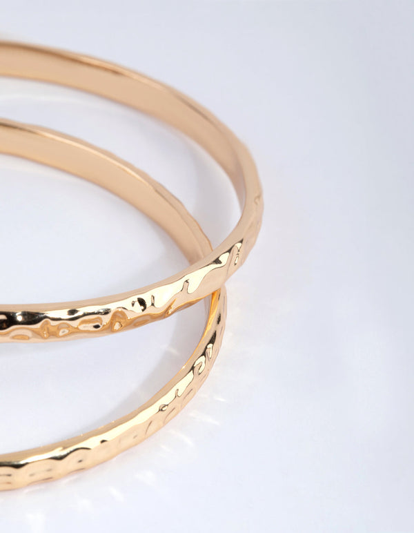 Gold Hammered Bangle Pack