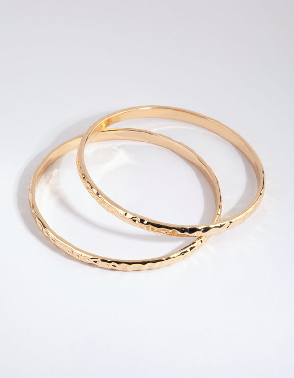 Gold Hammered Bangle Pack