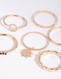 Gold Sun Charm Ring Pack - link has visual effect only