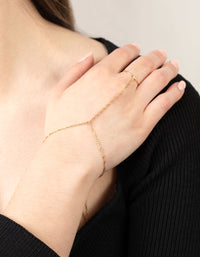 Gold Singapore Ring Hand Chain - link has visual effect only