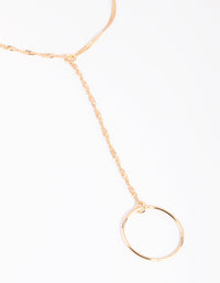 Gold Singapore Ring Hand Chain - link has visual effect only
