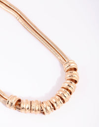 Gold Hammered Ring Statement Necklace - link has visual effect only