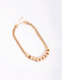 Gold Hammered Ring Statement Necklace - link has visual effect only