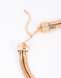 Gold Hammered Ring Statement Necklace - link has visual effect only