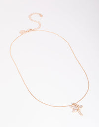 Rose Gold Cubic Zirconia Fairy Necklace - link has visual effect only