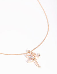 Rose Gold Cubic Zirconia Fairy Necklace - link has visual effect only