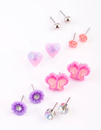 Kids Flower and Butterfly Stud Earring Pack - link has visual effect only