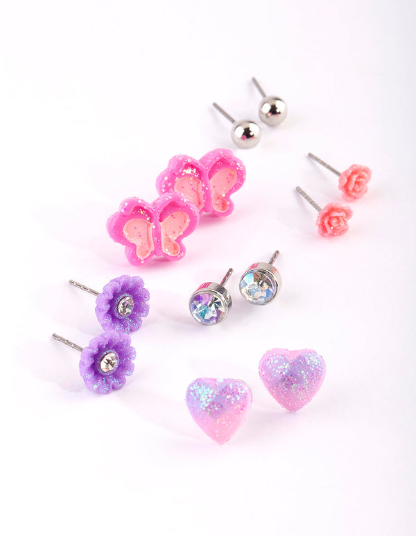 Kids Flower and Butterfly Stud Earring Pack