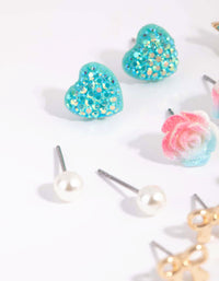 Kids Bow and Crown Stud Earring Pack - link has visual effect only