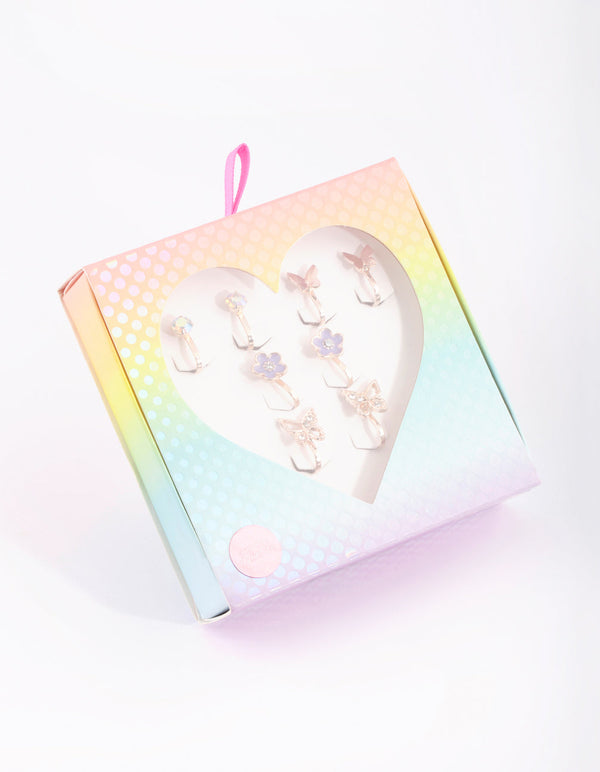 Kids Diamante and Butterfly Clip-On Earrings